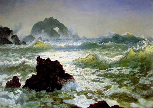 Painting Code#2484-Bierstadt, Albert(USA): Seal Rock, California