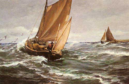 Painting Code#2614-Hemy, Charles Napier: In Spite of Wind and Weather