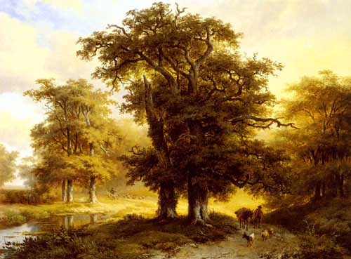 Painting Code#2648-Koekkoek, Marianus Adrianus(Holland): The Country Road