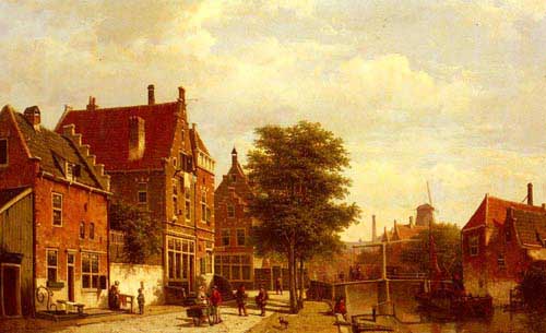Painting Code#2652-Koekkoek, Willem(Holland): Along The Canal