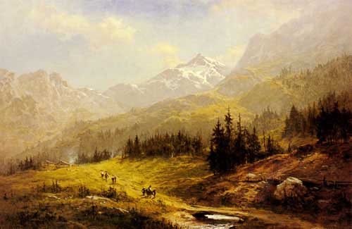Painting Code#2671-Leader, Benjamin Williams(England): The Wengen Alps, Morning In Switzerland