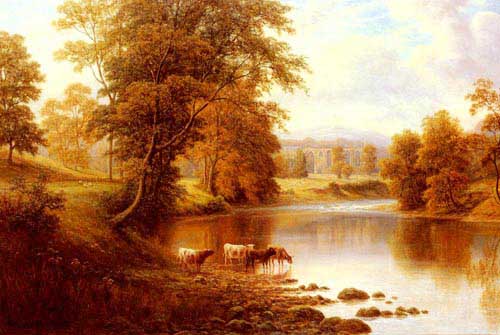 Painting Code#2700-Mellor, William(France): Bolton Abbey, From The Wharfe, Yorkshire