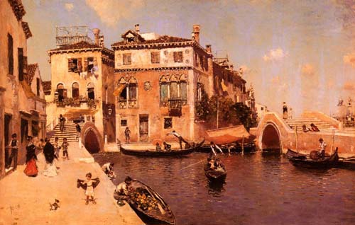 Painting Code#2748-Ortega, Martin Rico y(Spain): A Venetian Afternoon