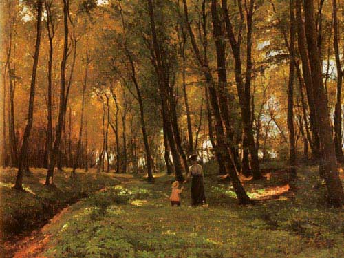 Painting Code#2770-Petersen, Edvard Frederik(Danmark): A Walk In The Woods
