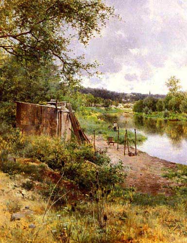 Painting Code#2795-Sanchez-Perrier, Emilio(Spain): On The River Bank