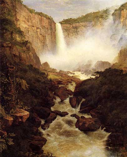 Painting Code#2850-Frederic Edwin Church - Tequendama Falls, near Bogota, New Granada