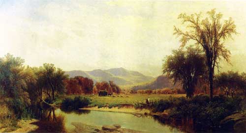 Painting Code#2883-George Henry Smillie - Boquet River, Elizabethtown, NY