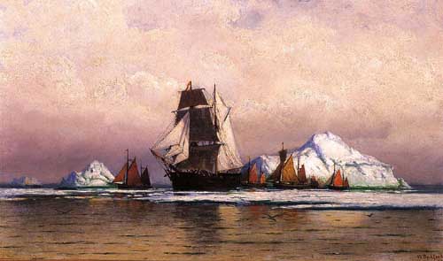 Painting Code#2893-William Bradford - Fishing Fleet off Labrador
