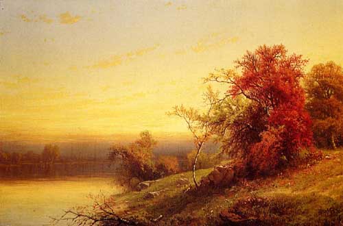 Painting Code#2900-William Mason Brown - Autumnal Landscape