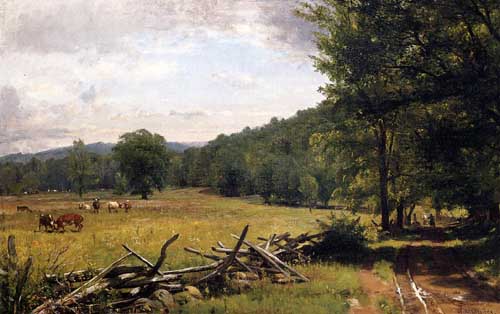 Painting Code#2907-Thomas Worthington Whittredge - The Meadow