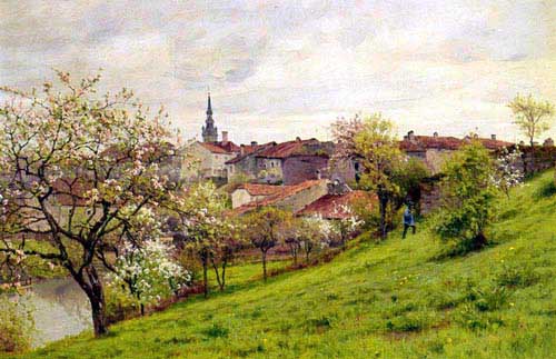 Painting Code#2937-Monchablon, Jean Ferdinand(France): Spring, Amiens