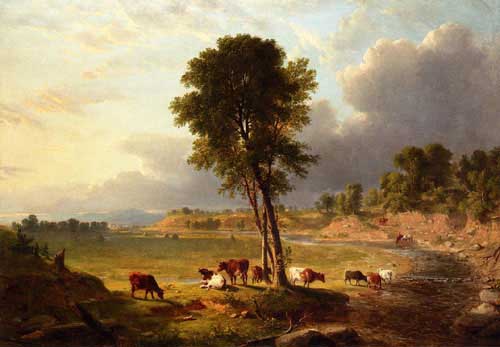 Painting Code#2959-Asher B. Durand - View in the Catskills