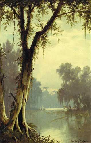 Painting Code#2969-Joseph R Meeker - A Louisiana Bayou