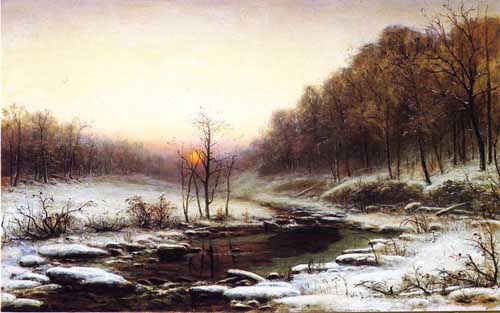 Painting Code#2989-George Hetzel - Winter Morning
