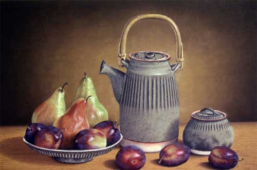 Painting Code#3014-Fruit and Teapot