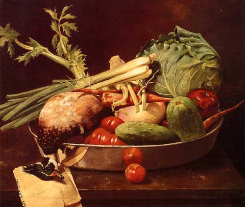 Painting Code#3049-William Merritt Chase - Still Life with Vegetables