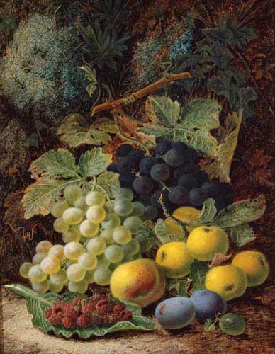 Painting Code#3060-Oliver Clare: Still Life of Fruit

