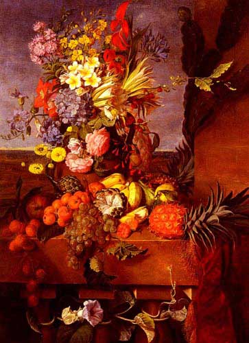 Painting Code#3064-Floral Still Life with Fruits