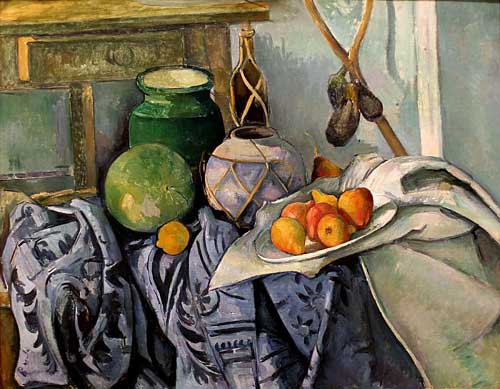 Painting Code#3099-Cezanne, Paul: Still Life with a Ginger Jar and Eggplants
