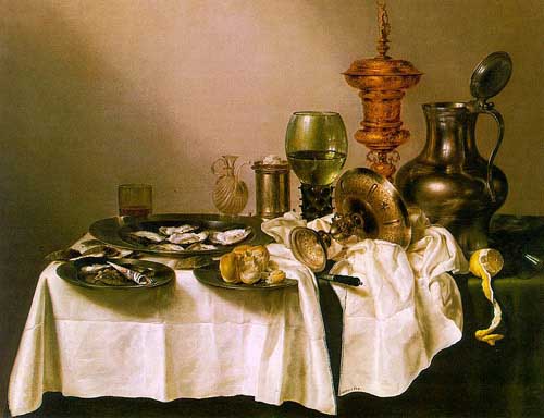 Painting Code#3136-Heda, Willem Claesz: Still-life with Gilt Goblet