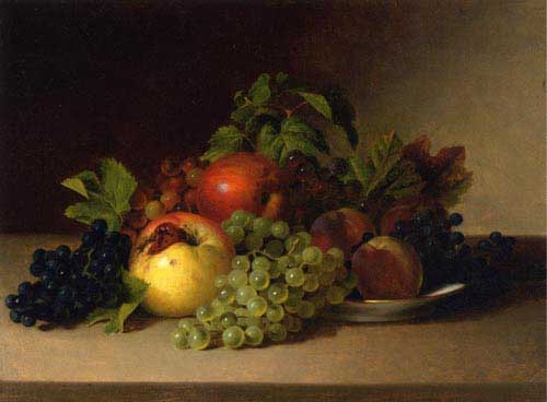 Painting Code#3153-James Peale - Still Life with Apples and Grapes