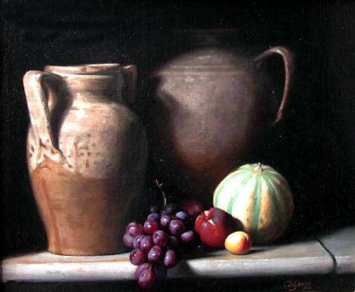 Painting Code#3199-Pottery and Fruit