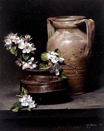 Painting Code#3200-Pottery and Flower