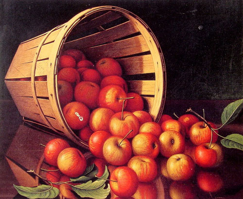 Painting Code#3205-Prentice, Levi Wells(USA): Apples tumbling from a basket
