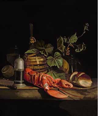 Painting Code#3253-Jakob Bogdani Or Bogdany - Still Life of a Lobster