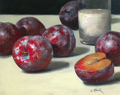 Painting Code#3257-Still Life with Plums