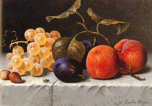 Painting Code#3272-Preyer, Emilie(Germany): Still Life with Fruit and Nuts