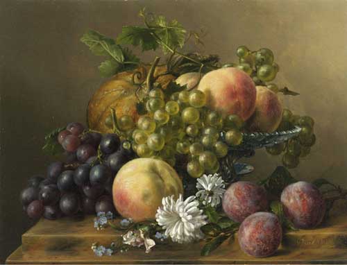 Painting Code#3278-Bakhuyzen, Geraldine Jacoba Van de Sande - Fruit Still Life
