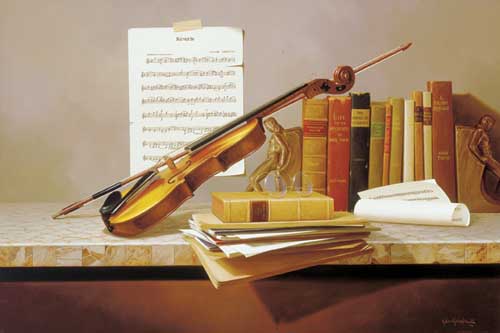Painting Code#3291-Rino Gonzalez: Janina&#039;s Violin  
