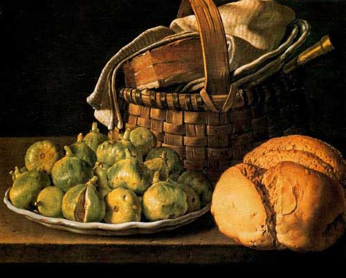Painting Code#3304-Melendez, Louis(Spain) - Still Life with Figs