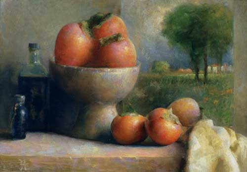 Painting Code#3314-Aristides, Juliette: Persimmons