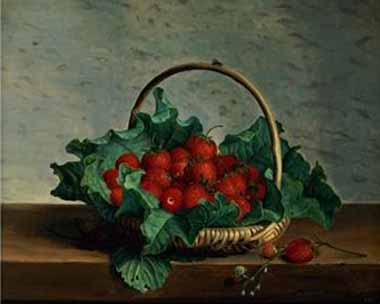 Painting Code#3326-Jensen, Johan Laurentz - Basket of Strawberries