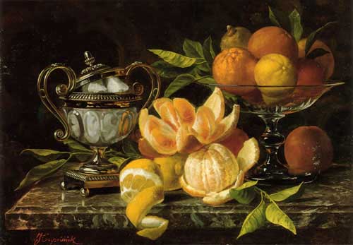 Painting Code#3340-Capeinick, Jean(Belgium): Still Life With Oranges And Lemons