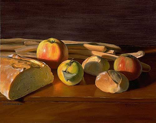 Painting Code#3400-Mann, Linda(USA): Bread &amp; Apples