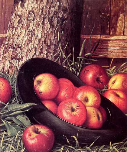Painting Code#3432-Prentice, Levi Wells(USA): Still Life of Apples in a Hat