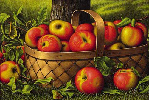 Painting Code#3444-Prentice, Levi Wells(USA): Apples in a Basket 