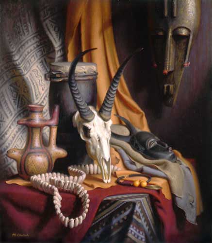Painting Code#3448-Michael Chelich: African Still Life