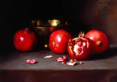 Painting Code#3463-Steven J. Levin: Pomegranates
