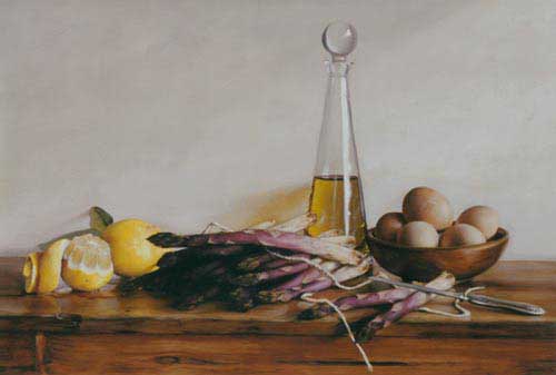Painting Code#3469-Paul S Brown - Still Life with Asparagus