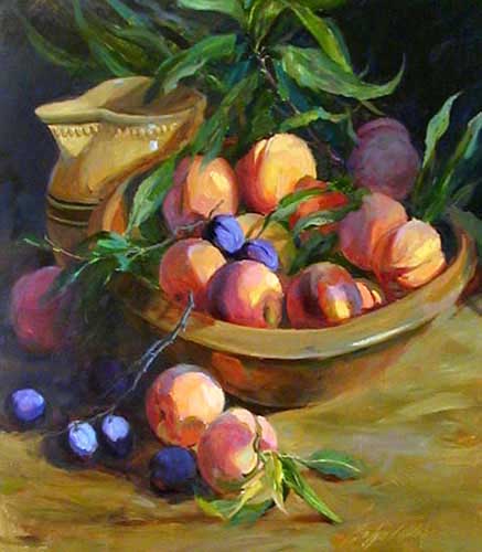 Painting Code#3497-Peaches Still Life