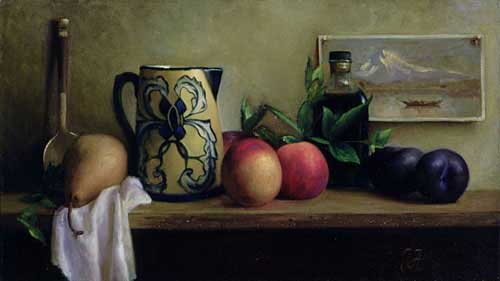 Painting Code#3504-Still Life with Fruits and Mug