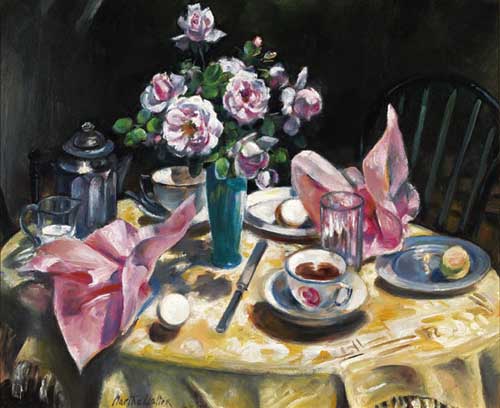 Painting Code#3529-MARTHA WALTER(USA): The Breakfast Table