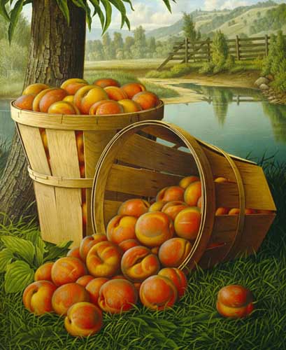 Painting Code#3540-Levi Wells Prentice: Bushels of Peaches