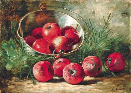 Painting Code#3562-AUGUST LAUX(USA): Apples in a Tin Pan 