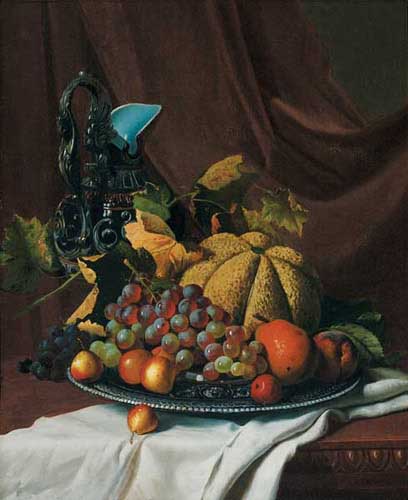 Painting Code#3601-Andrew John Henry Way: Still Life with Fruit and Ewer