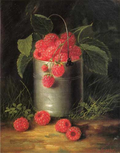 Painting Code#3608-George Forster: A Pail of Raspberries